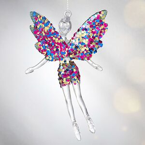 Елочная игрушка Фея Донна-Белла с голубыми крыльями 12 см, 2 шт, подвеска Koopman фото 3