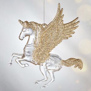 Елочная игрушка Единорог Ганэль с золотыми крыльями 15 см, 2 шт, подвеска Koopman фото 5