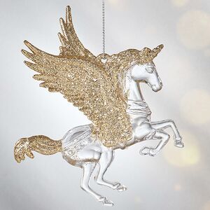Елочная игрушка Единорог Ганэль с золотыми крыльями 15 см, 2 шт, подвеска Koopman фото 2