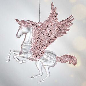 Елочная игрушка Единорог Ганэль с розовыми крыльями 15 см, 2 шт, подвеска Koopman фото 6