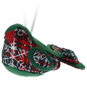 Елочное украшение Рождественская Птичка 12 см зеленая, подвеска