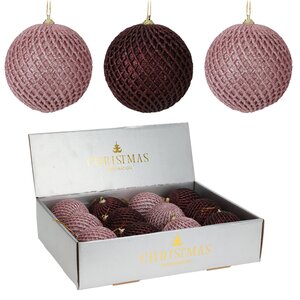 Набор елочных шаров Teary Blush 8 см, 10 шт, пластик, уцененный Koopman (Купман) фото 1