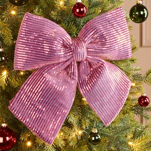 Бант на елку Splendente 36*30 см, розовый