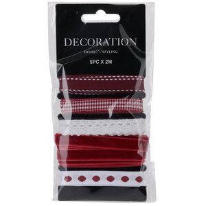 Набор лент для упаковки подарков Rouge et Blanc 200*1 см, 5 шт Koopman фото 1