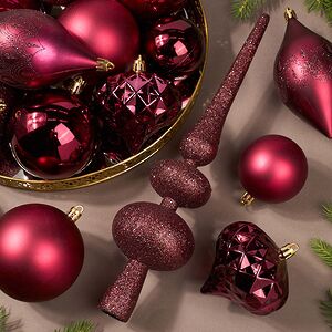 Набор пластиковых шаров с верхушкой Сен-Дени бордовый, 19 шт Koopman фото 5