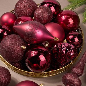 Набор пластиковых шаров с верхушкой Сен-Дени бордовый, 19 шт Koopman фото 2