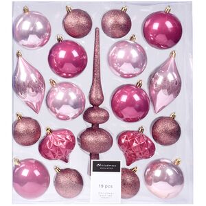 Набор пластиковых шаров с верхушкой Сен-Дени - Ягодная Карамель, 19 шт Koopman фото 3