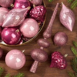 Набор пластиковых шаров с верхушкой Сен-Дени - Ягодная Карамель, 19 шт Koopman фото 5