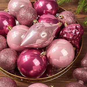 Набор пластиковых шаров с верхушкой Сен-Дени - Ягодная Карамель, 19 шт Koopman фото 2