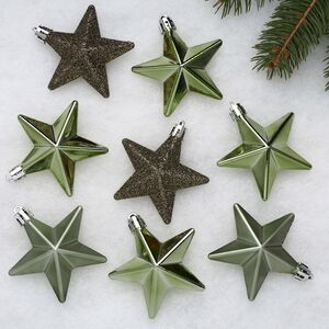 Набор елочных игрушек Звезды Shiny 7 см, 8 шт, подвеска