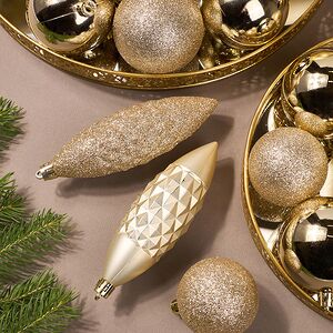 Набор пластиковых шаров Charmic - Золотой Мендерес 5-12 см, 31 шт Koopman фото 3