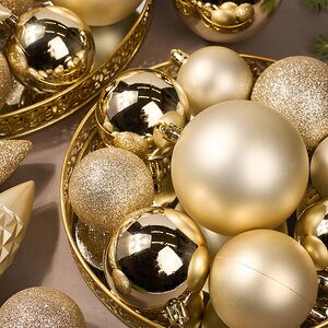 Набор пластиковых шаров Charmic - Золотой Мендерес 5-12 см, 31 шт Koopman фото 2