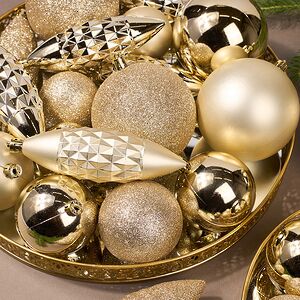 Набор пластиковых шаров Charmic - Золотой Мендерес 5-12 см, 31 шт Koopman фото 5