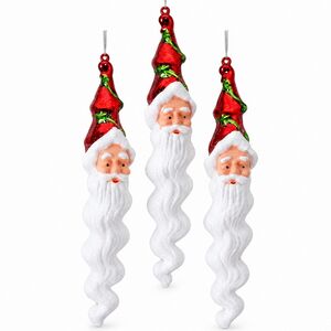 Елочные игрушки Сосульки - Санта Клаус 22 см, красный, 3 шт Koopman (Купман) фото 1