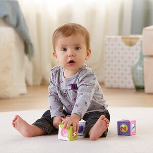 Развивающая игрушка Волшебные кубики, 4 шт, сиренево-розовый Fisher Price фото 4