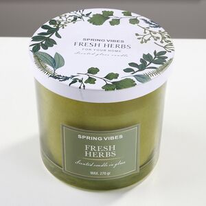 Ароматическая свеча Melania - Fresh Herbs 10 см, в стеклянном стакане Koopman фото 2