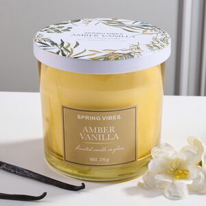 Ароматическая свеча Melania - Amber Vanilla 10 см, в стеклянном стакане Koopman фото 2