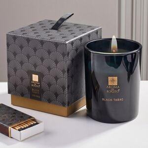 Ароматическая свеча в стакане Aroma di Rogito - Black Tabac 10*8 см