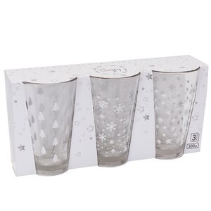 Набор новогодних стаканов Белоснежные Чудеса 13 см, 3 шт, 300 мл, стекло Koopman фото 2
