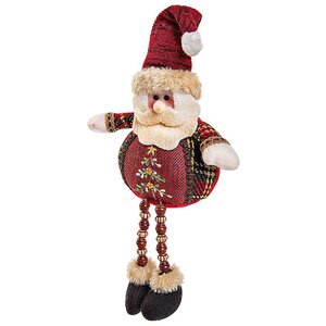 Мягкая игрушка Шотландское Рождество - Дед Мороз сидячий 23 см Mister Christmas фото 1