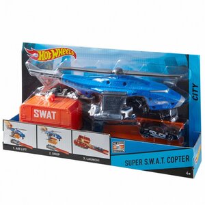Игровой набор Грузовой вертолет с контейнером и машинкой (Hot Wheels) Mattel фото 7
