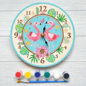 Часы-раскраска Фламинго
