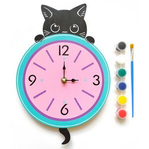 Часы-раскраска Котик