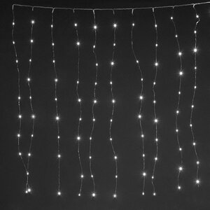 Гирлянда штора Капельки Росы 95*95 см, 100 холодных белых мини LED ламп, серебряная проволока, IP20 Snowhouse фото 1