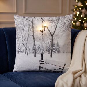 Декоративная подушка с лампочками Winter Alley 45*45 см, на батарейках