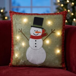 Новогодняя подушка с лампочками Nelson Frosty 45*45 см, на батарейках