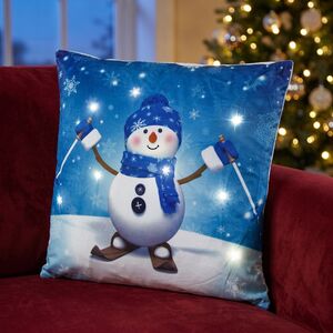 Новогодняя подушка с лампочками Barnaby Frosty 45*45 см, на батарейках