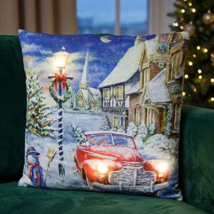 Новогодняя подушка с лампочками Christmas Tale 45*45 см, на батарейках