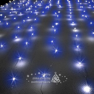 Светодиодный занавес Роса 1.6*1.6 м, 256 синих MINILED ламп, серебряная проволока BEAUTY LED (Бьюти Лэд) фото 1