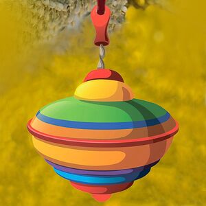 Деревянная елочная игрушка Юла - Краски детства