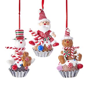 Елочная игрушка Санта Клаус - Christmas Cupcake 9 см, подвеска Kurts Adler фото 2