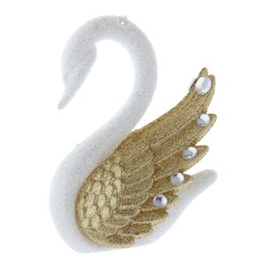 Елочная игрушка Лебедь Golden Wing 10 см, подвеска Kurts Adler фото 1