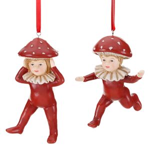 Набор елочных игрушек Мухоморчики - Грибной Маскарад 12 см, 2 шт Goodwill фото 1