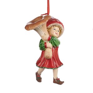 Елочная игрушка Девочка Лисса - Mushroom Elves 10 см, подвеска