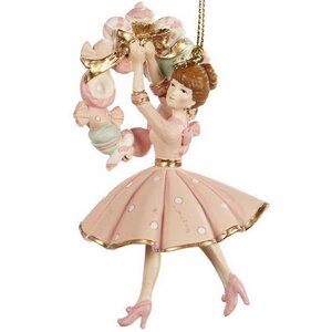 Елочная игрушка Каталина Браун со сладким венком - Candy Wendy 9 см, подвеска