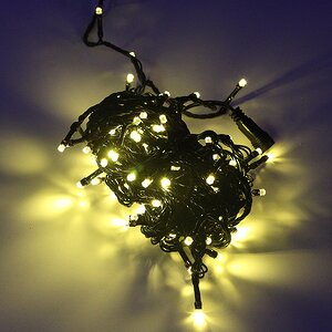 Светодиодная гирлянда Кристалл 120 золотых LED ламп 12 м, зеленый ПВХ, соединяемая, IP44 Snowhouse (Сноухаус) фото 2