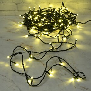 Светодиодная гирлянда Кристалл 120 золотых LED ламп 12 м, зеленый ПВХ, соединяемая, IP44 Snowhouse (Сноухаус) фото 1