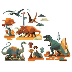Детские многоразовые наклейки на окна Динозавры, 28 шт