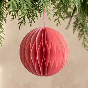 Бумажный шар Арнсайд 15 см розовый Due Esse Christmas (Ду Эссе Кристмас) фото 1