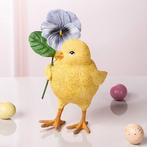 Декоративная фигурка Цыпленок Элфи с цветком 11 см