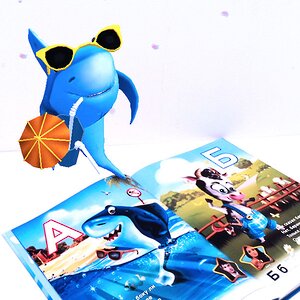 Развивающее пособие 3D "Азбука 2.0" с наклейками и играми Devar Kids фото 3