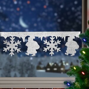 Оконная декорация Санта и Снежинки 60*18 см