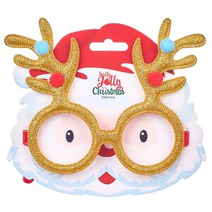 Новогодние очки Забавные рожки 14*12 см золотые Koopman фото 3