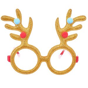 Новогодние очки Забавные рожки 14*12 см золотые Koopman фото 2