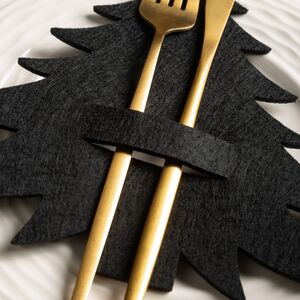 Набор конвертов для столовых приборов Елочка, 4 шт, черный Koopman фото 2