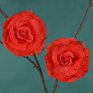 Искусственная роза Mascaret 9 см, 2 шт, красная, клипса Koopman фото 1